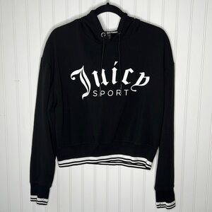 Juicy Cropped Pull Over Logo Hoodie Size Small